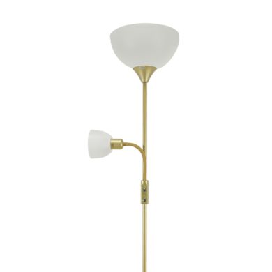 Floor Lamp TORINO with reading arm 1xE27 + 1xE14 H.179xD.25cm gold