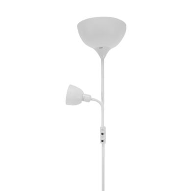 Floor Lamp TORINO with reading arm 1xE27 + 1xE14 H.179xD.25cm White