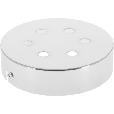 Ceiling rose D.12xH.3cm 6 holes 10mm, in metal chrome