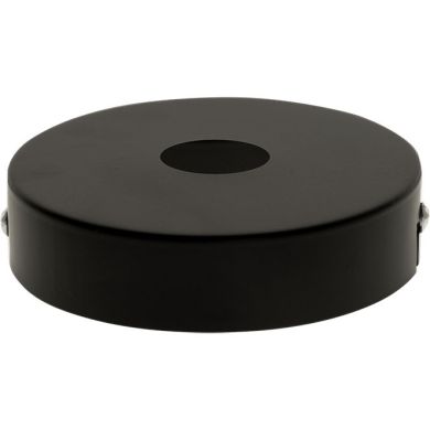Ceiling rose D.10xH.2,5cm 1 hole 25mm, in metal black