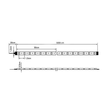 Fita LED 230V 15W/m 72LED/m RGB+W (4000K) IP65 50m/rolo