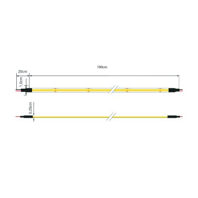 Fita LED COB 24Vdc 14W/m 512LED/m 2700K IP20 1m (múltiplos de 5m)