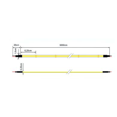 COB LED Strip 24Vdc 14W/m 512LED/m 3000K IP67 50m/roll