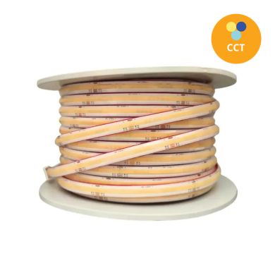 Fita LED COB 230Vdc 20W/m 480LED/m CCT (3cores) IP68 silicone transparente 1m (múltiplos de 5m)