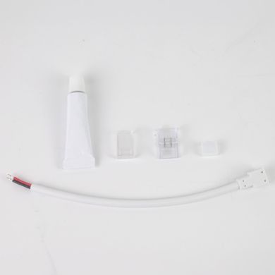 Conector con cable para Tira LED SMD/COB 1color 8mm (2pins) 230V/24V IP68 blanco