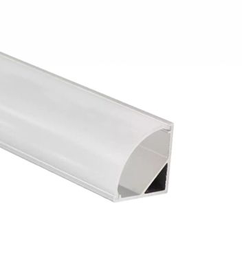 Corner Profile for LED strip without tabs with opaline diffuser W.15.8xH.15.8mm