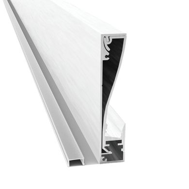 Surface profile/baseboard, 80x16.1mm, with LED strip lighting, in white with opal diffuser