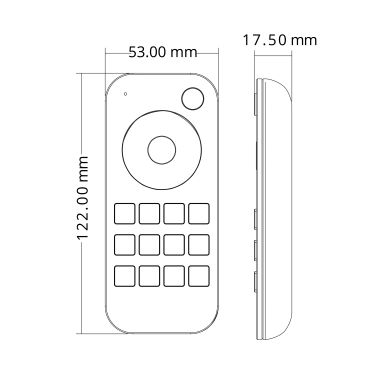 1color Touch Wheel RF Remote Controller, 8 zones