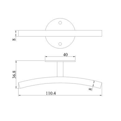 Guia para Colgante DESVIO L.11xAn.4,5xAl.3,5cm Cromo