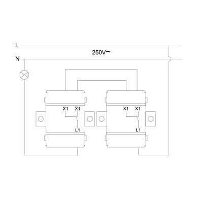 Comutador de escada BERT 1 tecla (2 pontos de comando) 10AX 250Vac cinzento