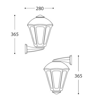 Wall Lamp SANDRO 1xE27 IP55 L.24xW.28xH.36,5cm white resin