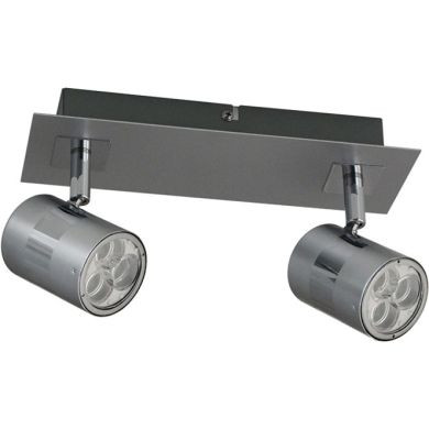 Aplique XAVIER 2x6W LED C.25xL.8xAlt.13cm níquel/cromado
