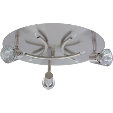 Plafond DANIEL round 3xGU10+6x10WG4 (12V) H.12xD.36cm Satin Nickel