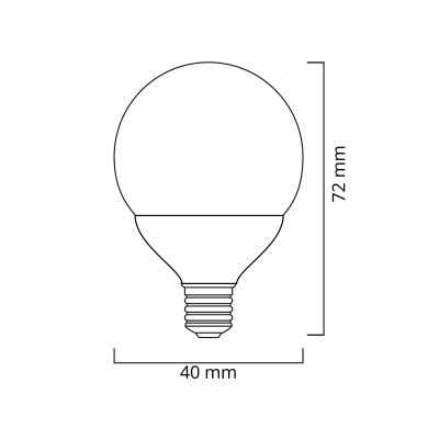 Lâmpada E14 (fino) Esférica SKYSMD LED 3W 2700K 240lm 180°