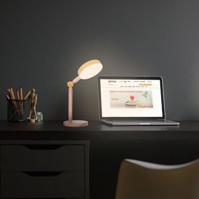 Candeeiro de mesa LUPPA 2X12W LED 3000-4000-6500K 1800lm Alt.48,5cmxD.15cm amarelo/madeira