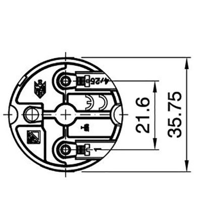 Pastilla de conexión en PPS c/ sistema de bloqueo antigiro p/ portalamparas metalico de 3pc E27