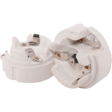 Pastilla de conexión c/ bloqueo antigiro y terminal de tierra p/ portal. met. de 3pc E27, en PPS