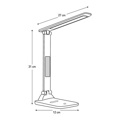 Table lamp TIMES 5W LED 3000-4000-6500K , white, with luminous display