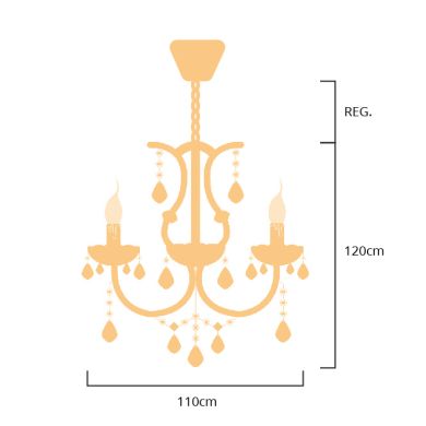 Lámpara de techo M.TERESA 35xE14 cromo