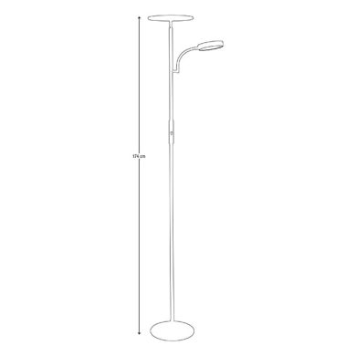 Floor Lamp LAGOS with reading arm 15+10W LED 4000K 1140+750lm H.174xD.24cm white