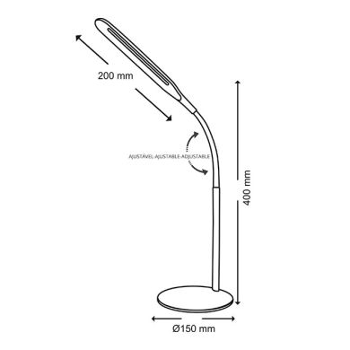 Candeeiro de mesa OFFICE 5W LED 4000K Alt.61xD.15cm preto