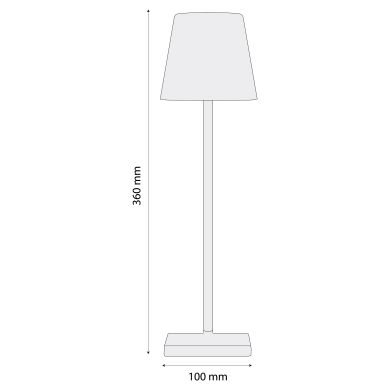 Candeeiro de mesa NIGHT LED CCT (3cores) c/intensidade luz regulável, c/bateria recarregável preto