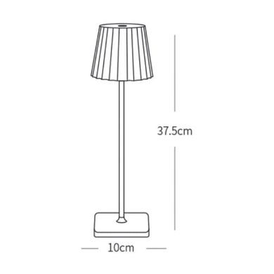 Sobremesa CLUB con cable USB IP54 1x3.5W LED 300lm Al.37,5xD.11,8cm Blanco, base antidérapante
