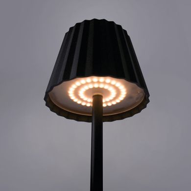 Candeeiro de mesa CLUB IP54 1x3,5W LED 300lm 3000K Alt.37,5xD.11cm preto, com cabo USB