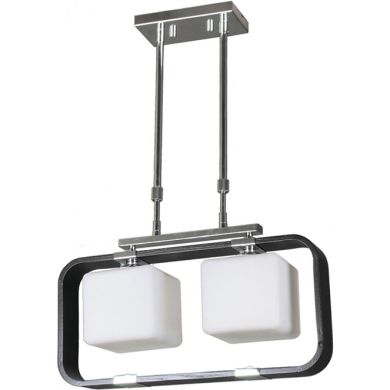 Ceiling Lamp IRINA rectangular 2xE27 L.45xW.13xH.Reg.cm Wengue/Chrome