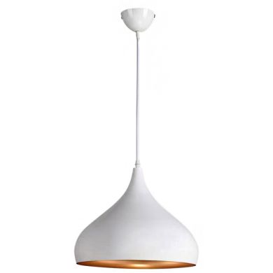Pendant Light BONN 1xE27 H.Reg.xD.30cm White/Gold