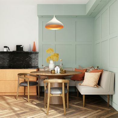 Pendant Light BONN 1xE27 H.Reg.xD.30cm White/Gold