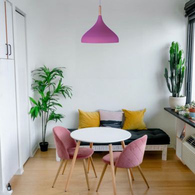 Suspensão COLONIA D.30cm 1xE27 em metal rosa