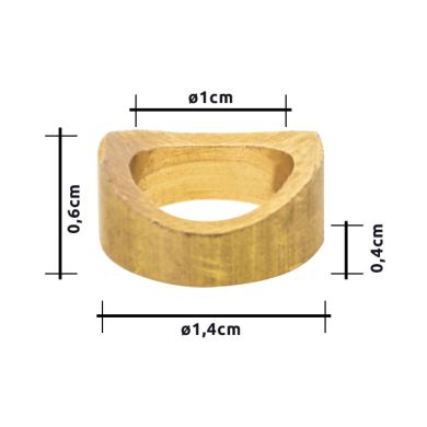 Compensating washer for stamped articulated arm H.0,6xD.1,4cm, in raw brass