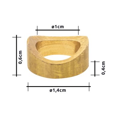 Anilha p/ tubo A.6xD.14mm em latão