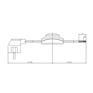 Extensão eléctrica 4,3m fio 3x0,75mm² dourado, ficha Schuko 2P+T e interruptor de pé dourados