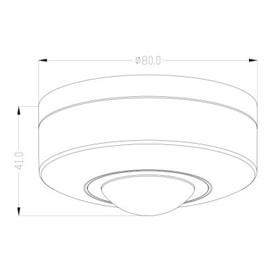 White infrared (IR) movement sensor IP20, detection angle of 360º (1xdetector), PC w/UV protection