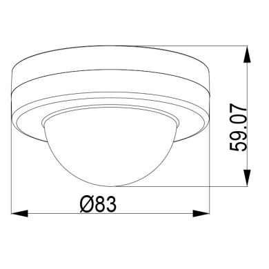 White infrared (IR) movement sensor IP20, detection angle of 360º (1xdetector), PC w/UV protection
