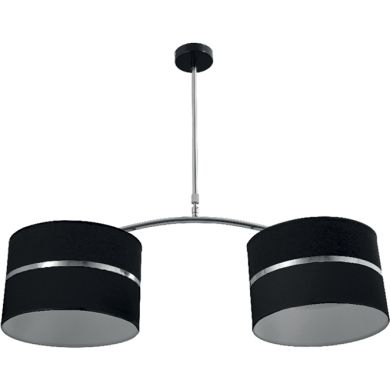 Ceiling Lamp OLGA 2xE27 L.85xW.30xH.Reg.cm Black/Chrome