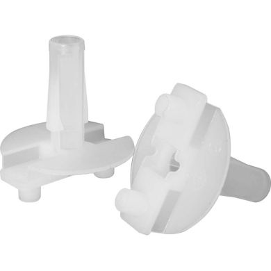 Isolador e stop para suporte E27 1-peça para cabos redondos, em resina termoplástica de cor branca