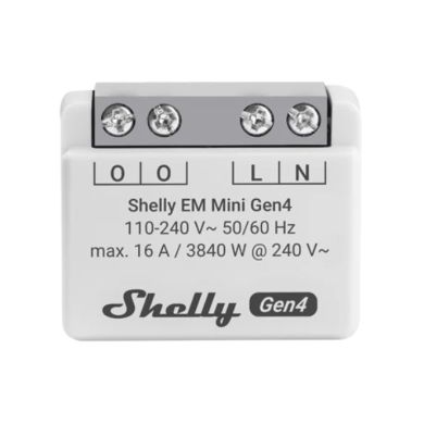 Shelly EM Mini Gen4 — Mini Medidor de Energia Monofásico 16A Wi-Fi + Matter