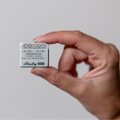 Shelly EM Mini Gen4 — Mini Medidor de Energia Monofásico 16A Wi-Fi + Matter