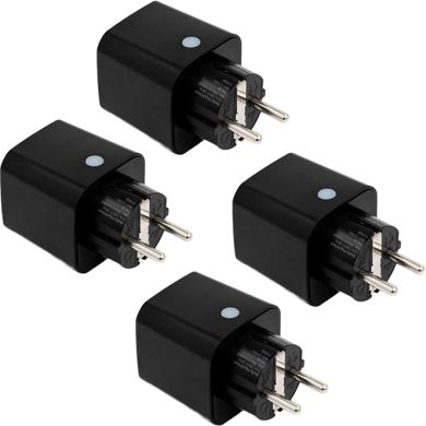Shelly Plug M Gen3 Preto 4 unid. — Tomada Inteligente Wi-Fi 16A 2500W com Medição