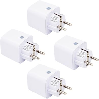 Shelly Plug M Gen3 Branco 4 unid. — Tomada Inteligente Wi-Fi 16A 2500W com Medição