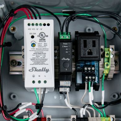 Shelly Pro 2PM — Relé 2 canais p/calha DIN 2×16A com Medição de consumo