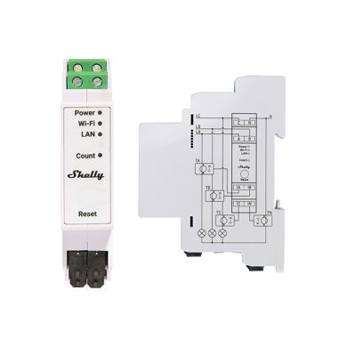 Shelly Pro 3EM-400 — Medidor de consumo trifásico 400A com 3 pinças, Wi-Fi + LAN + Bluetooth