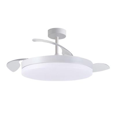 Ceiling fan DC APOLO white, 3 retractable blades, 72W LED 3000|4000|6000K, H.30/35xD.108/50cm