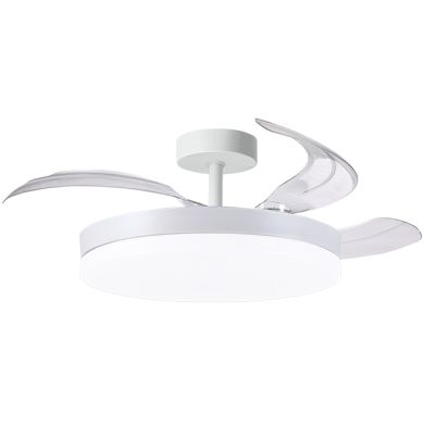 Ceiling fan DC APOLO white, 3 retractable blades, 72W LED 3000|4000|6000K, H.30/35xD.108/50cm