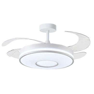 Ceiling fan DC ALICE white, 4 retractable blades, 72W LED 3000|4000|6000K, H.30/35xD.108/50cm
