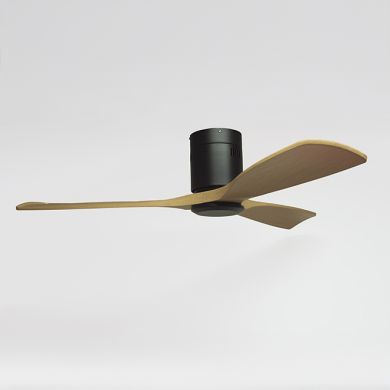 Ventoinha de tecto CÉFIRO OFF preto/faia, 3 palas Alt.18xD.130cm