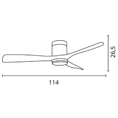 Ventoinha de tecto CÉFIRO ON preto/faia, 3 palas, 40W LED 3000|4000|6500K, Alt.18xD.130cm